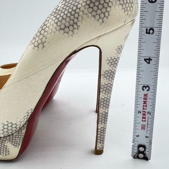 Christian Louboutin Roccia Watersnake Bianca 140 Platform Pumps Size 8.5 - Picture 12 of 13